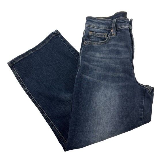 Judy Blue Mid Rise Tummy Control Wide Leg Crop Jeans Denim Stretch Womens 28 / 7 - Picture 2 of 14